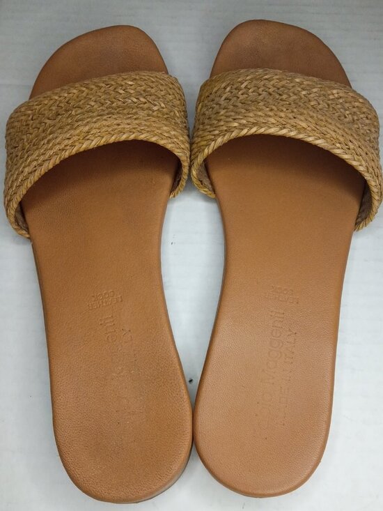 Fabio Maggenti Shoes - Fabio Maggenti Made in Italy Raffia Woven Slide Sandals Tan Women's Size 8–8.5